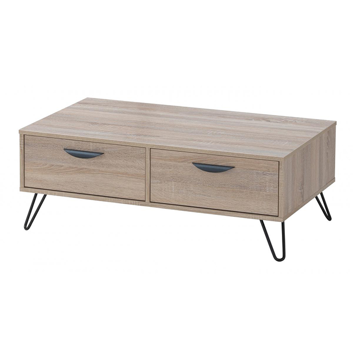 Sonoma Oak Effect 2 Drawer Coffee Table - Click Image to Close